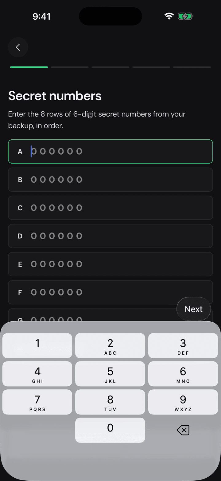 Choose secret numbers
