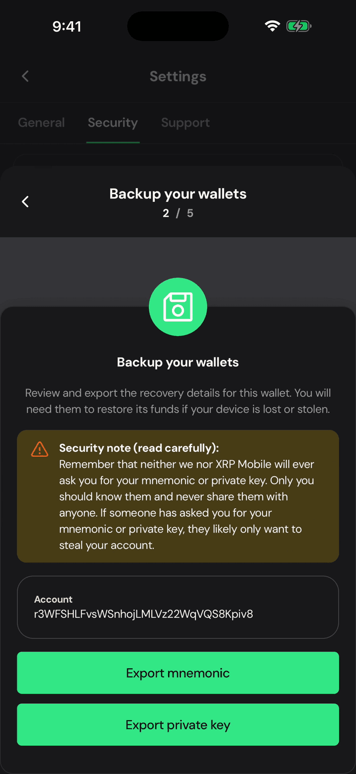 Phrase or private key
