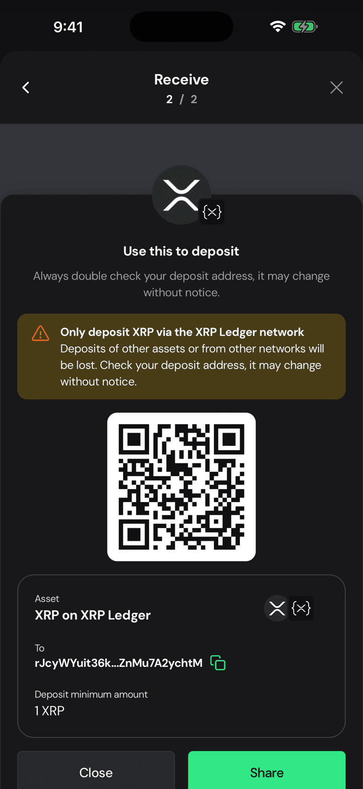 At least 1 XRP the first time