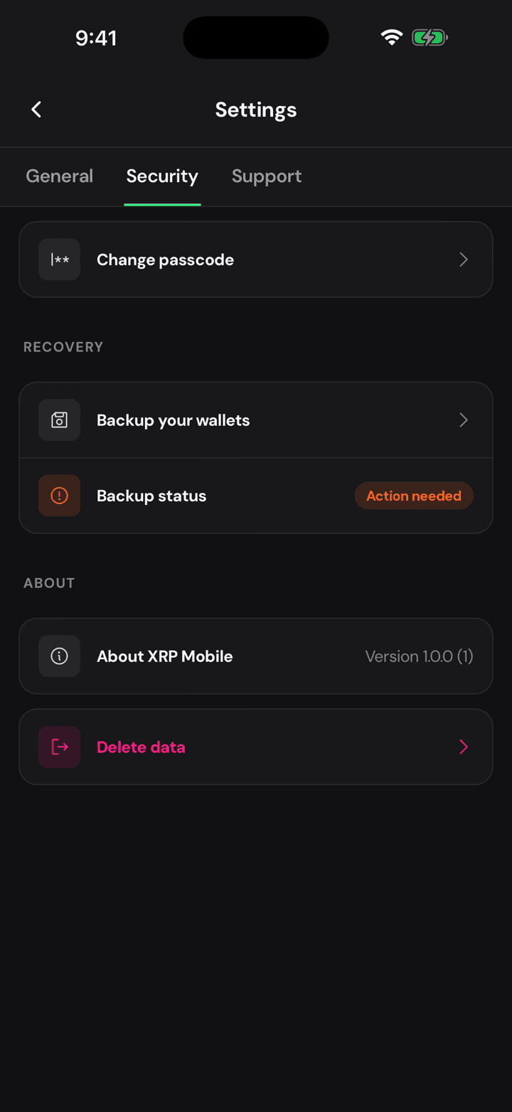 Tap Change passcode