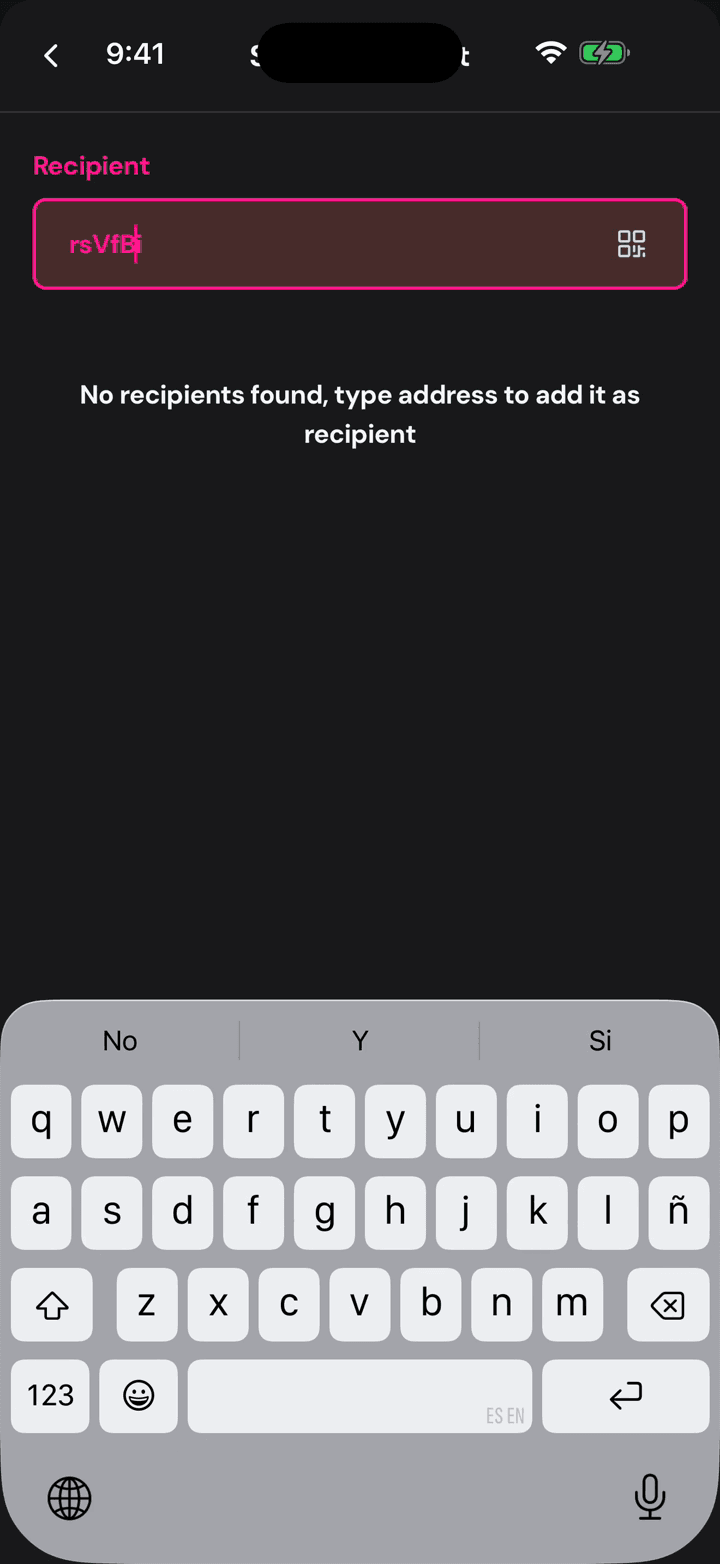 Type or scan the address