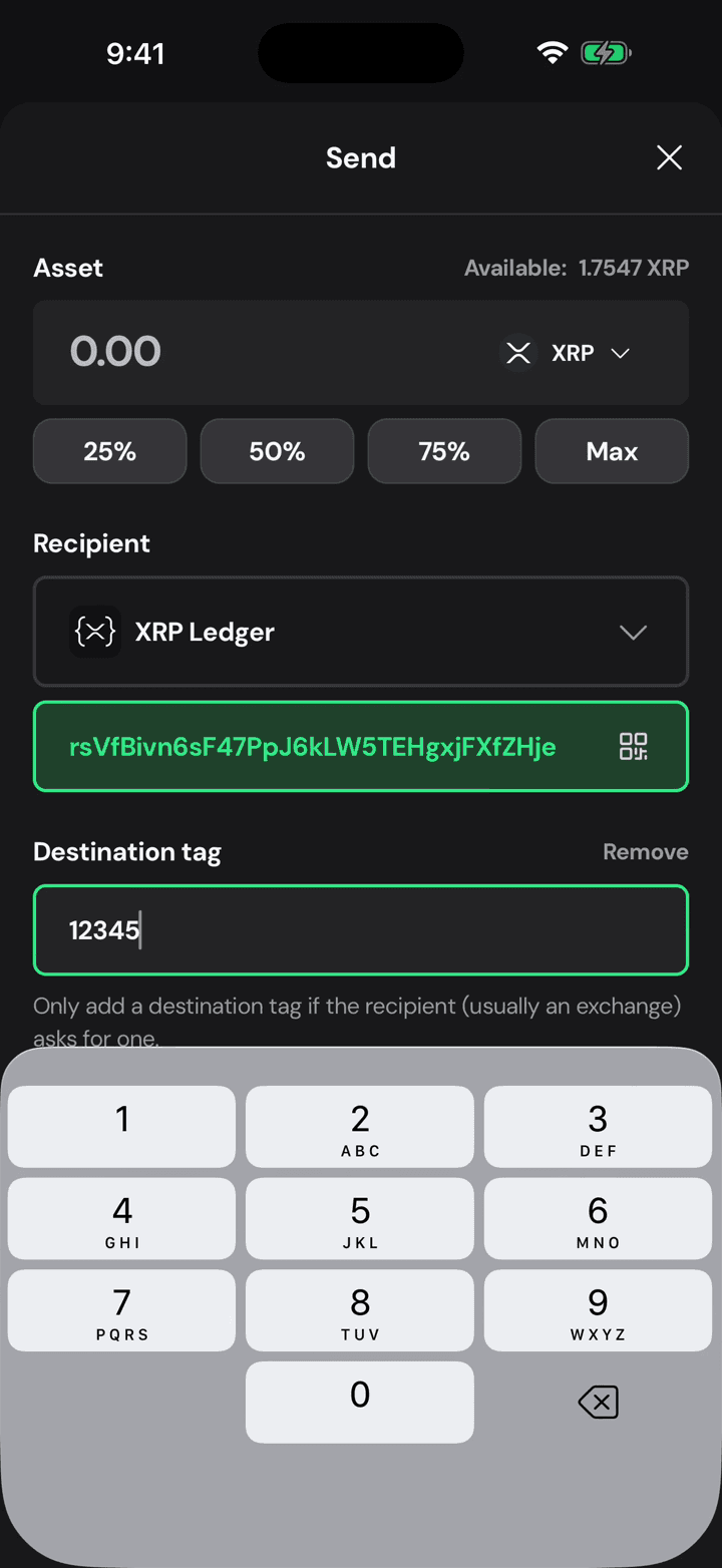 Type the tag they gave you