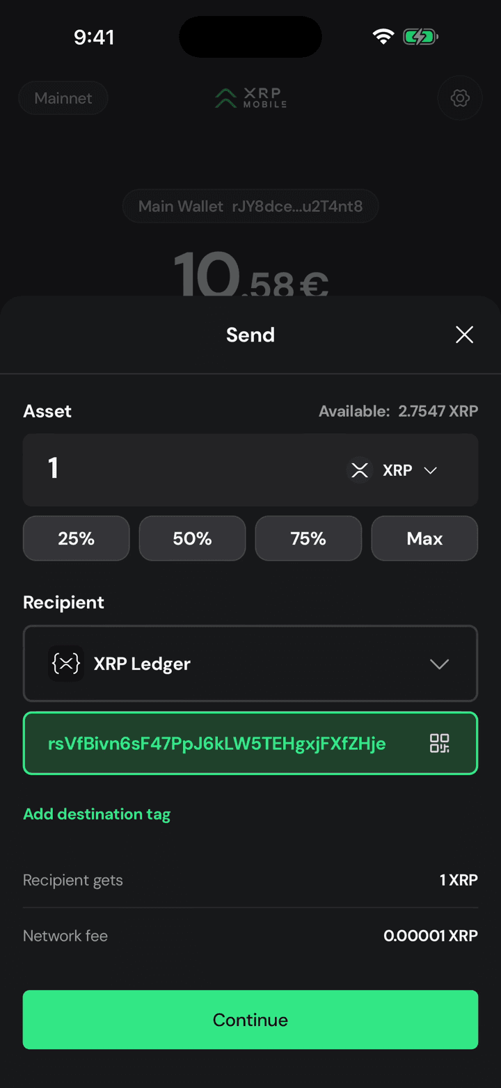 Recipient gets, and the fee