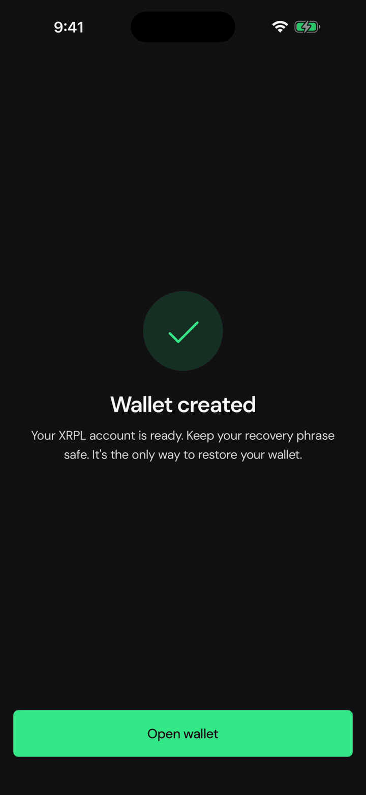 Wallet created